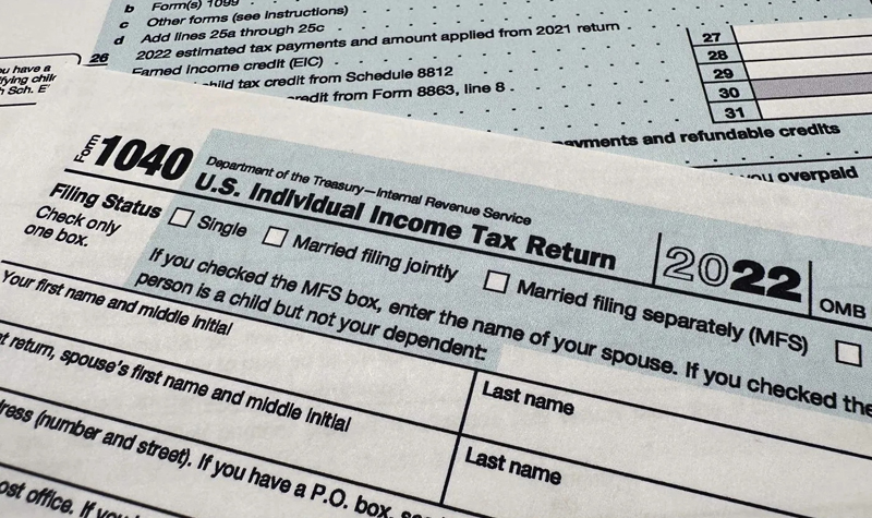 An image of a tax form from the IRS